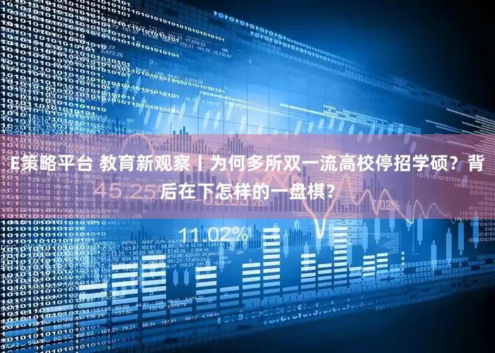 E策略平台 教育新观察丨为何多所双一流高校停招学硕？背后在下怎样的一盘棋？